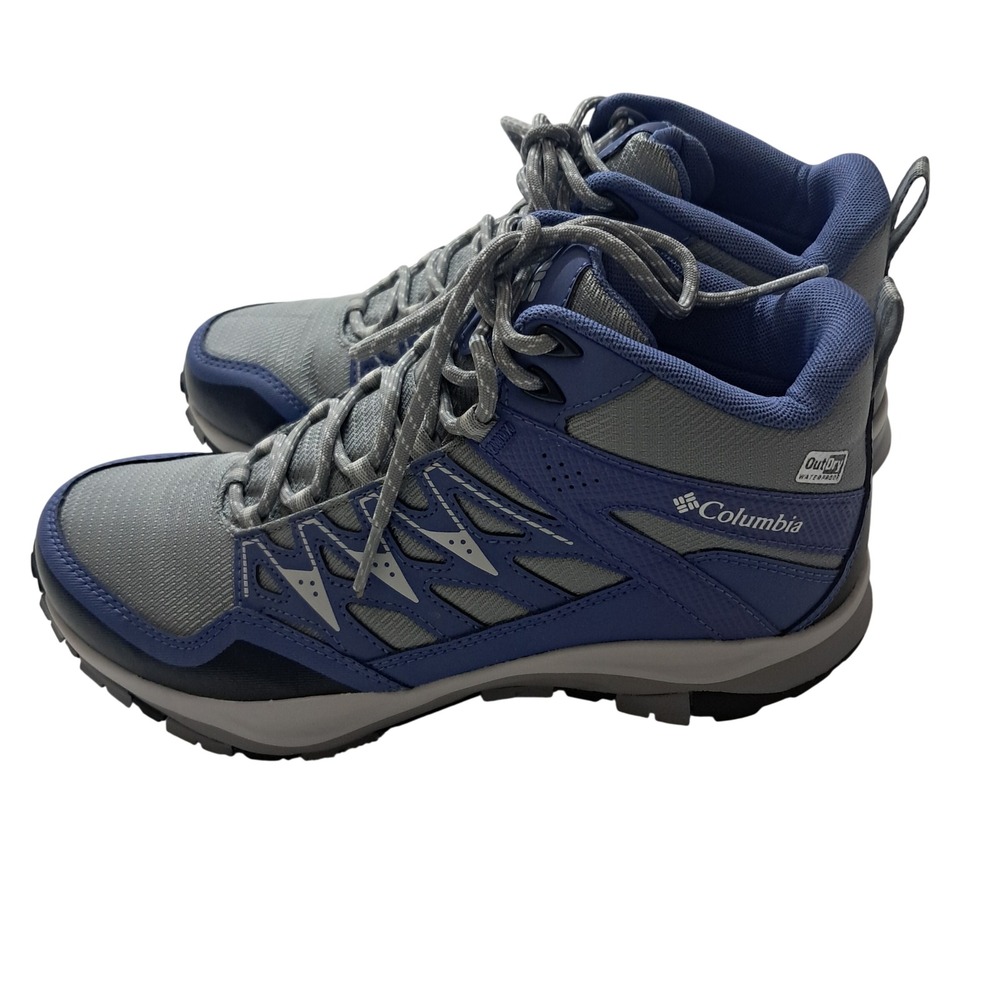 New Columbia Wayfinder Mid Hiking Boots Womens 7.5 Blue OutDry Waterproof Trail